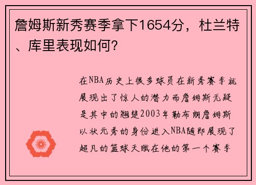 詹姆斯新秀赛季拿下1654分，杜兰特、库里表现如何？